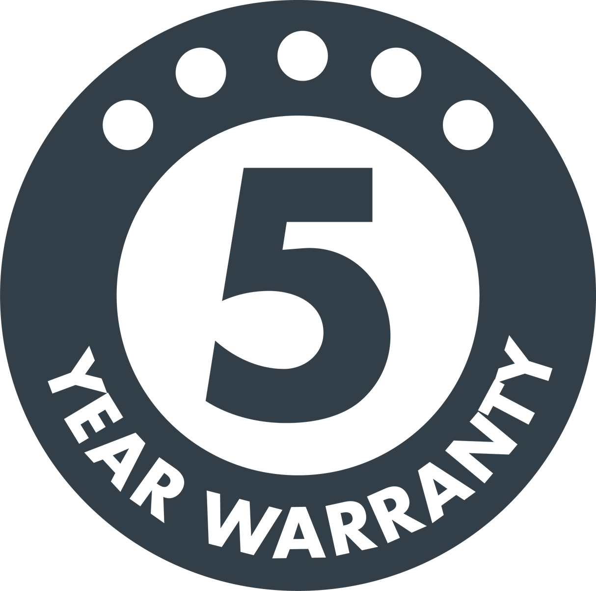 5 year warranty logo
