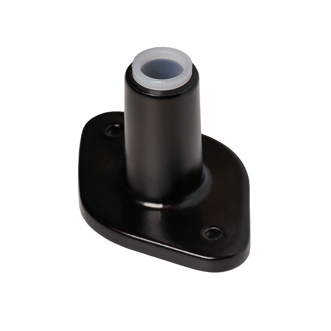 A black surface screw mount for Vision-LUXO magnifiers.