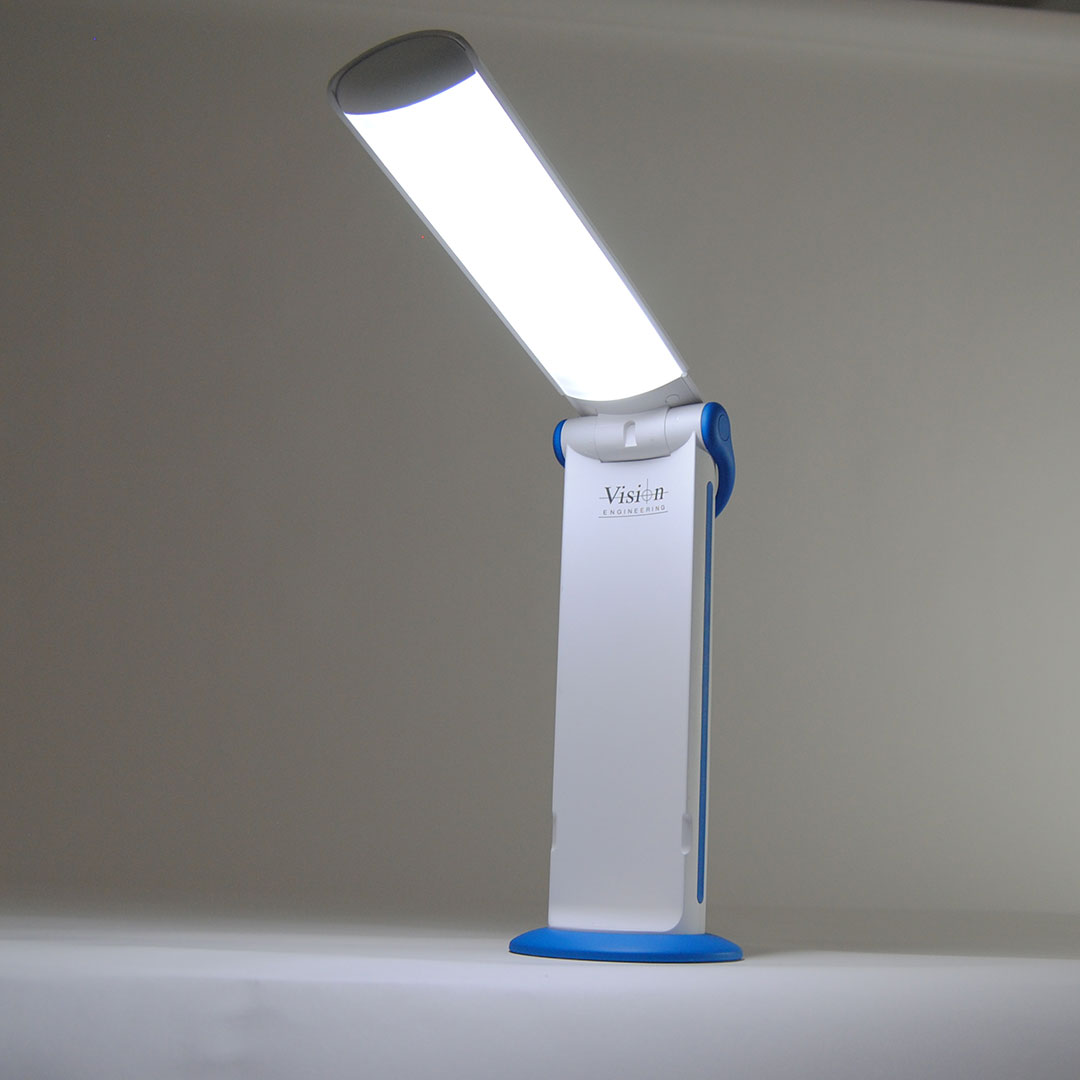 Flex2Light portable task light on desk showing illumination