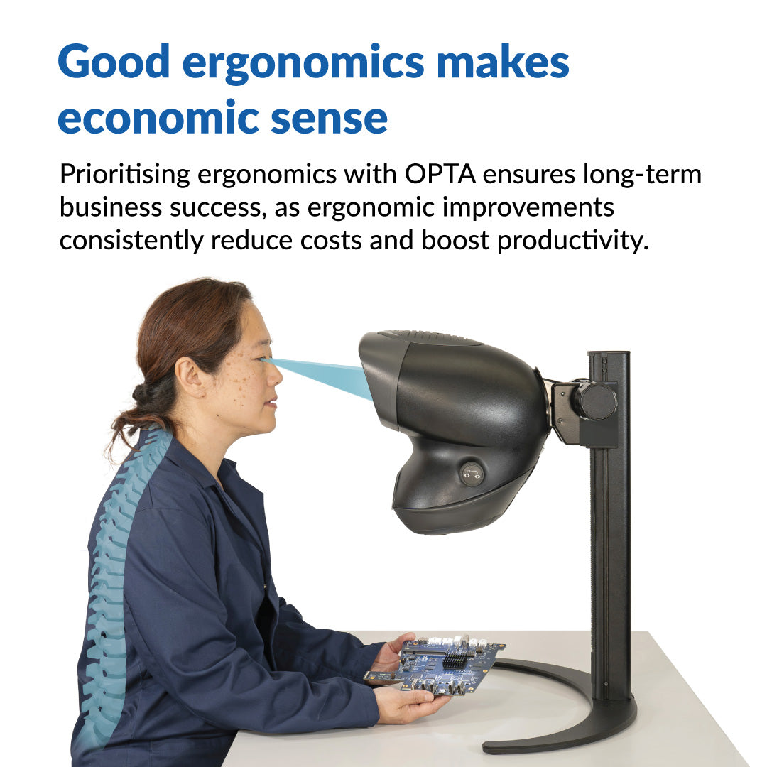 OPTA ergonomic stereo microscope (4x & 6x)