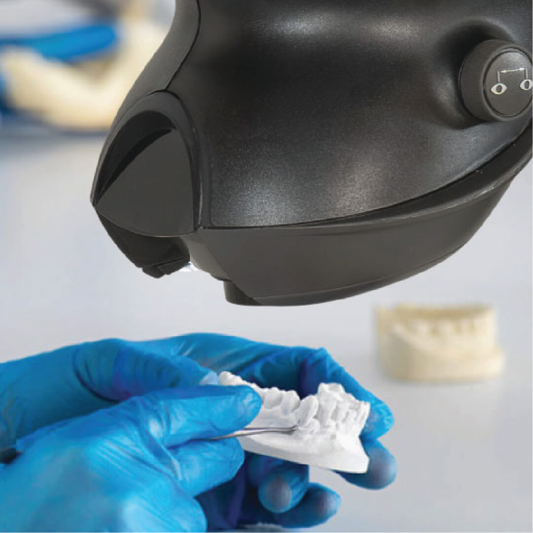 Dental mould under OPTA stereo microscope