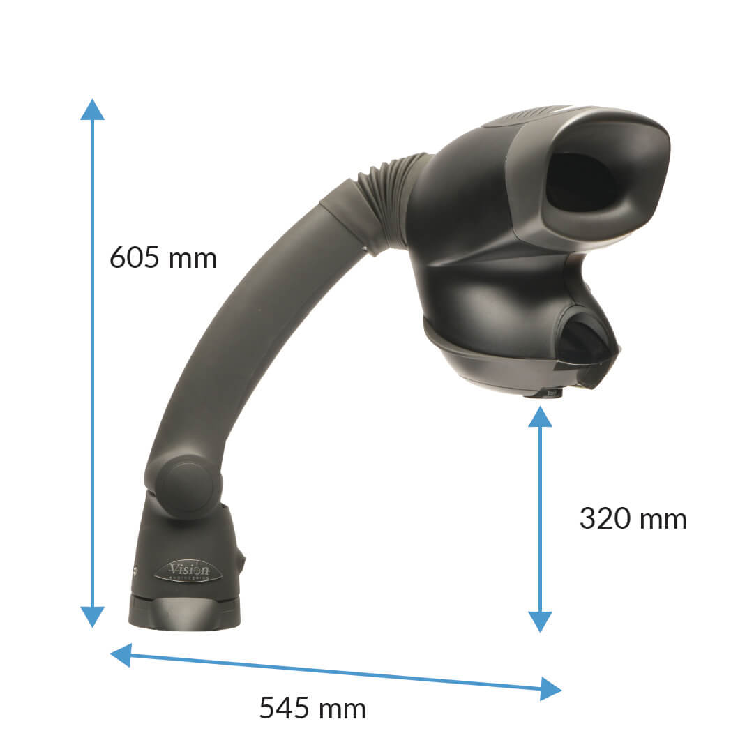 OPTA stereo microscope with dimensions