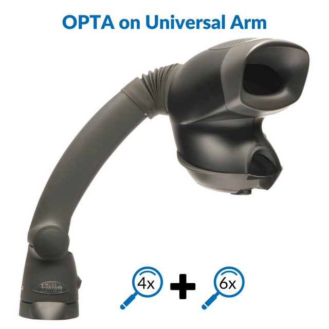 OPTA ergonomic stereo microscope on Universal arm
